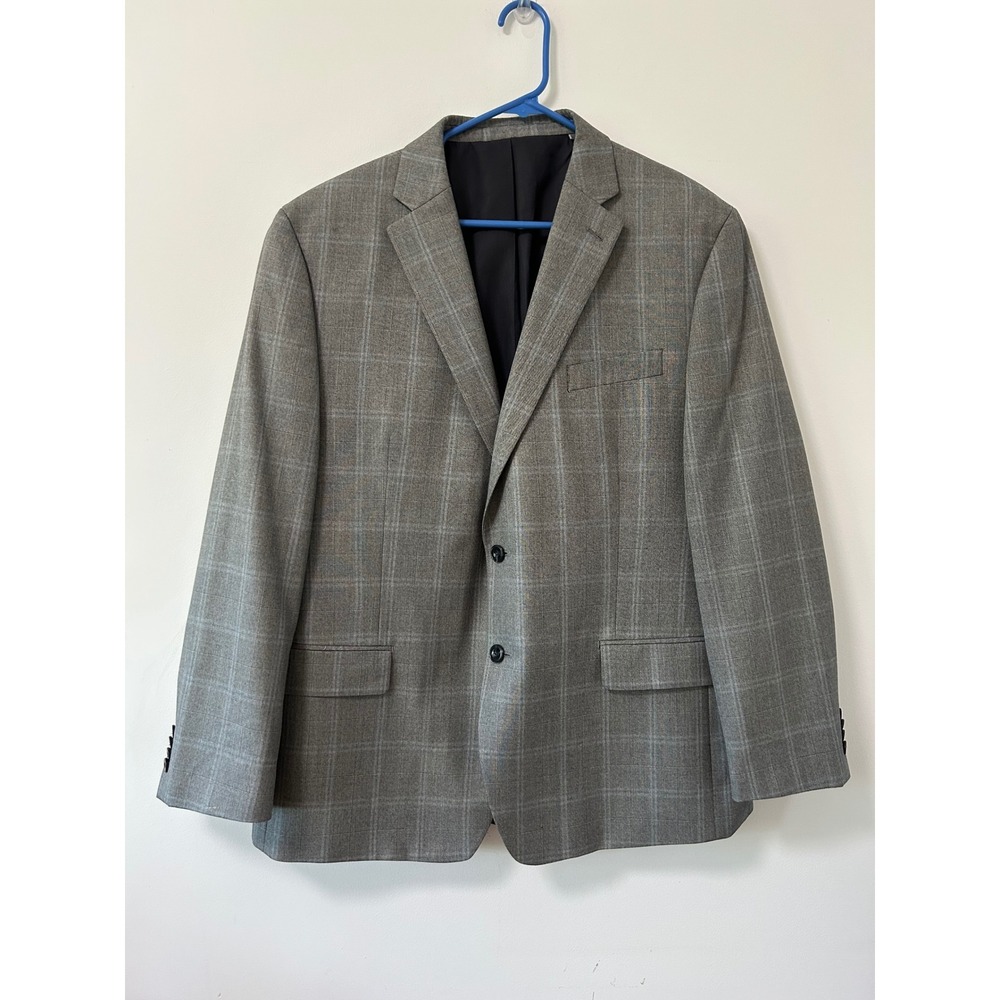 Michael Kors Mens Grey Glen Plaid Two Button Blazer Sport‎ Coat Jacket 46R